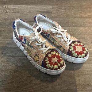 Free People Multicolor Crochet Sneakers